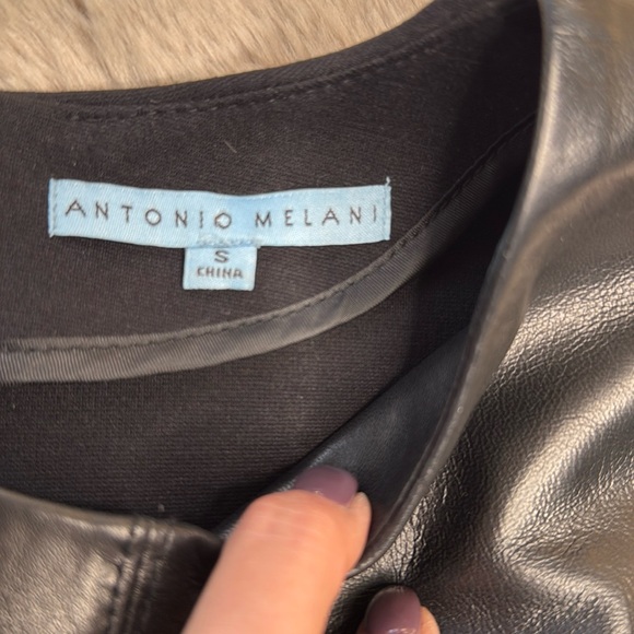 Antonio Melani | Black Leather Sleeveless Top - Picture 7 of 11
